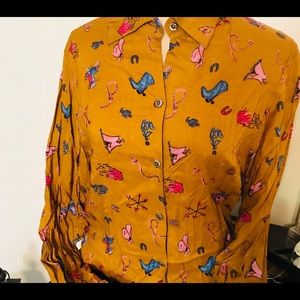 Kitschy Western Print Blouse